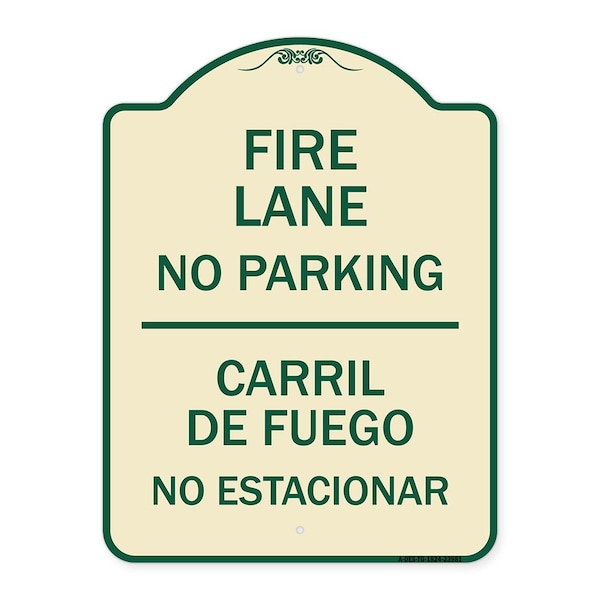 Fire Lane No Parking Carril De Fuege No Esta Conar Heavy-Gauge Alum Sign, 24" x 18", TG-1824-23981